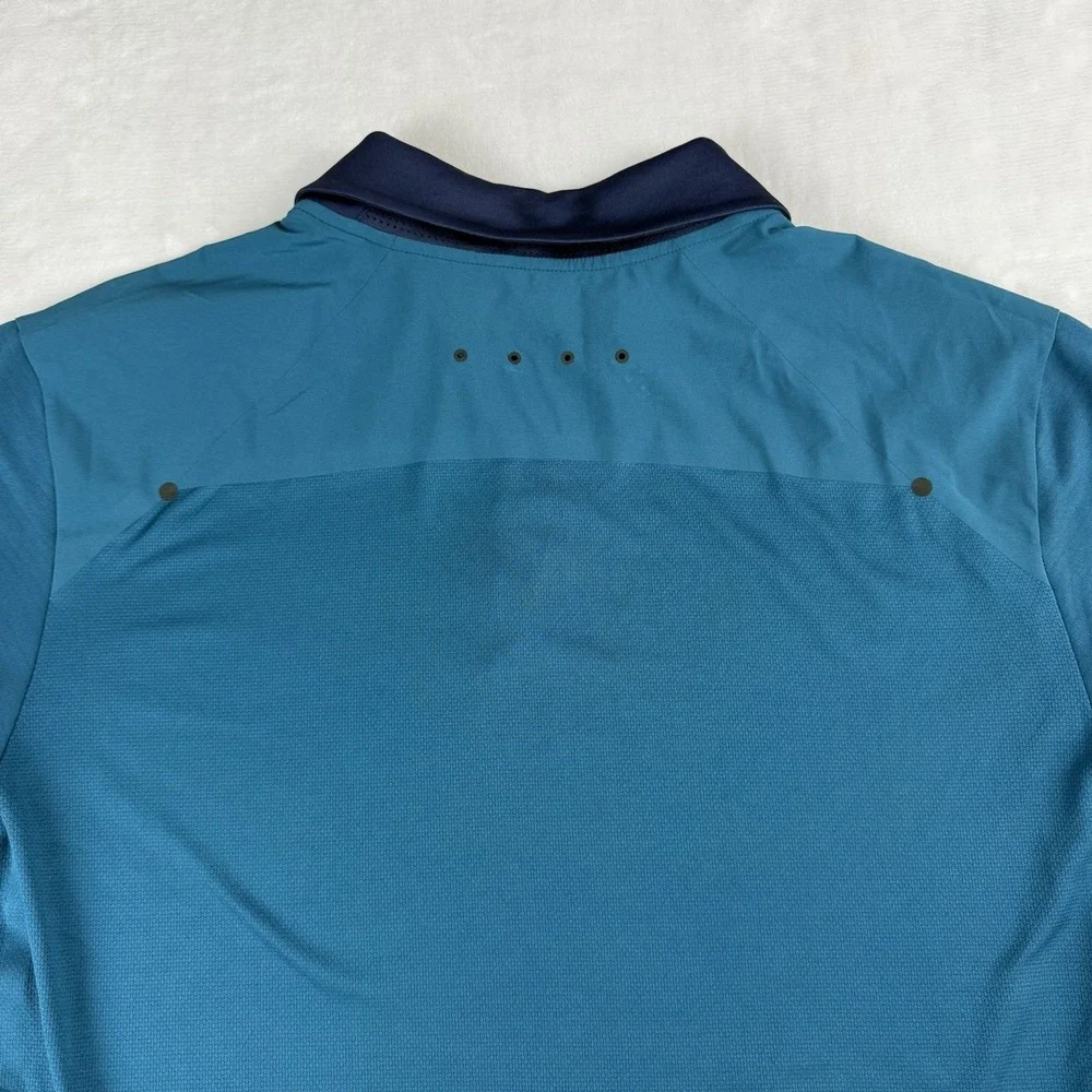 The North‎ Face Performance Polo Shirt Mens L Teal Blue Short Sleeve Athletic